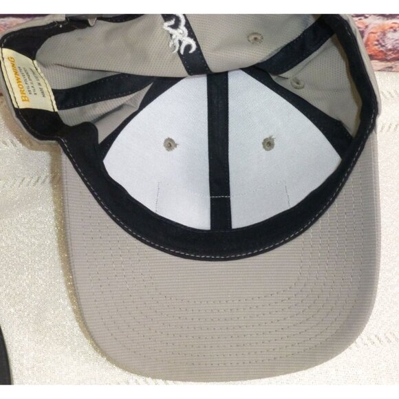Browning Mens Gray Snapback Cap Polyester/Spandex Embroidered Logo Adjustable Fi - Picture 5 of 6